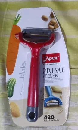 Apex Magic Peeler(Stainless Steel Blades 420 Grade) Removes Just The Peel Without Digging Into Fruit Beneath Apex Prime Peeler, for Kitchen (Multicolor 1PC)