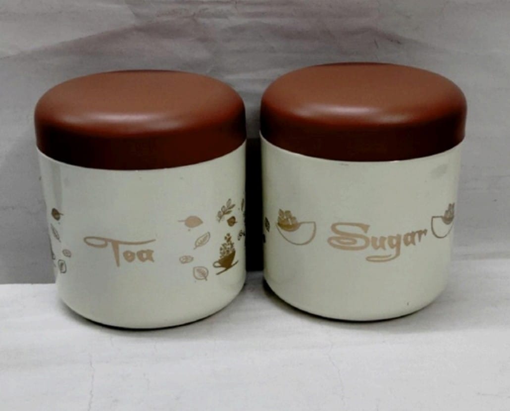 INDIAN ROOTS Tea Sugar Coloured Canisters (2 Pc set)