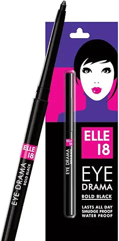 Click to see full view Elle 18 Eye Drama Kajal|| Super Black- Smudge-Proof|| Waterproof|| 0.35 g