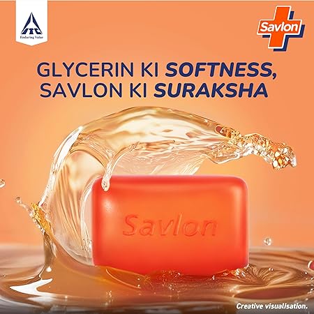 Savlon Moisturizing Glycerin soap bar with germ protection, Pack of 5