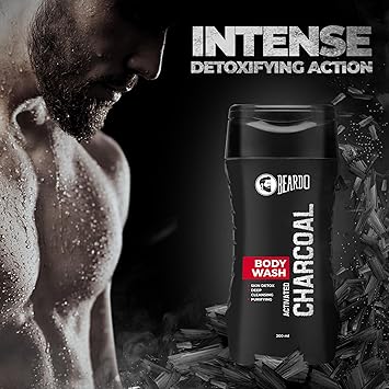 Beardo Activated Charcoal Bodywash | Deep Pore Cleaning | Removes Dirt & Impurities | Oil Control | Daily Use Body Wash