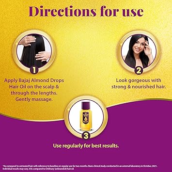 Bajaj Almond Drops Hair Oil, 625ml, Hair Oil, 6X Vitamin E, Almond Oil, Light and Non-Sticky, Hair Fall Control (Pack of 2)