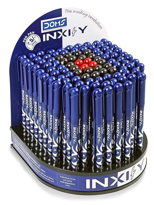 Doms INXIFY Ball Pens| 100 pc (76 Bluu,20 Black,4 Red)