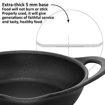 Futura Cast Iron Frying Pan 24 cm with Glass Lid