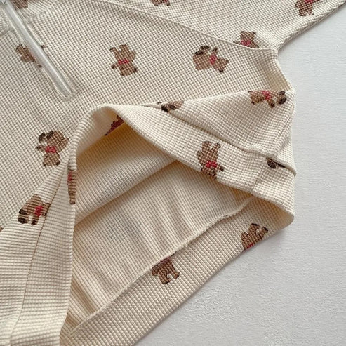 Mini bear waffle tracksuit