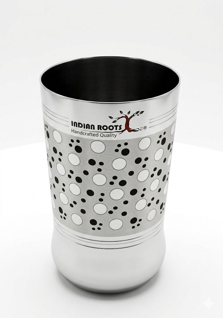 INDIAN ROOTS STEEL GLASSES (PACK OF 6)