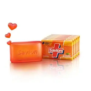 Savlon Moisturizing Glycerin soap bar with germ protection, Pack of 5
