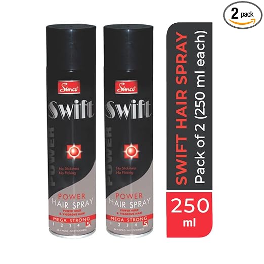 Simco Swift Mega Strong Power Hair Spray | No Stickiness No Flacking, Strong Hold | Best Hair Spray for Men & Women