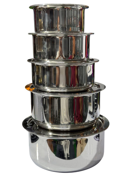 INDIAN ROOTS STAINLESS STEEL PATILA WITH COVER INDUCTION COMPATIBLE