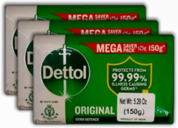 Dettol Original Bar Soap – Antibacterial Germ Defence – for Daily Use