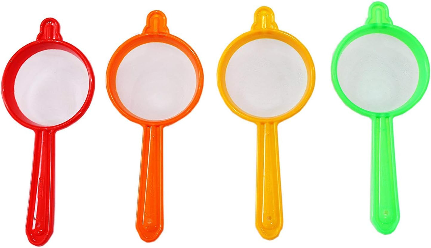 TEA STRAINERS PLASTIC (Assorted Colours)Pack of 4