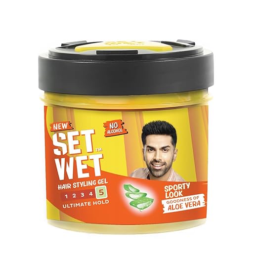 SET WET HAIR GEL  Styling Hair Gel for Men - Sport Extreme, 250gm | Medium Hold,Strong Hold,Extreme Hold, High Shine |For Short to Medium Hair| No Alcohol, No Sulphate