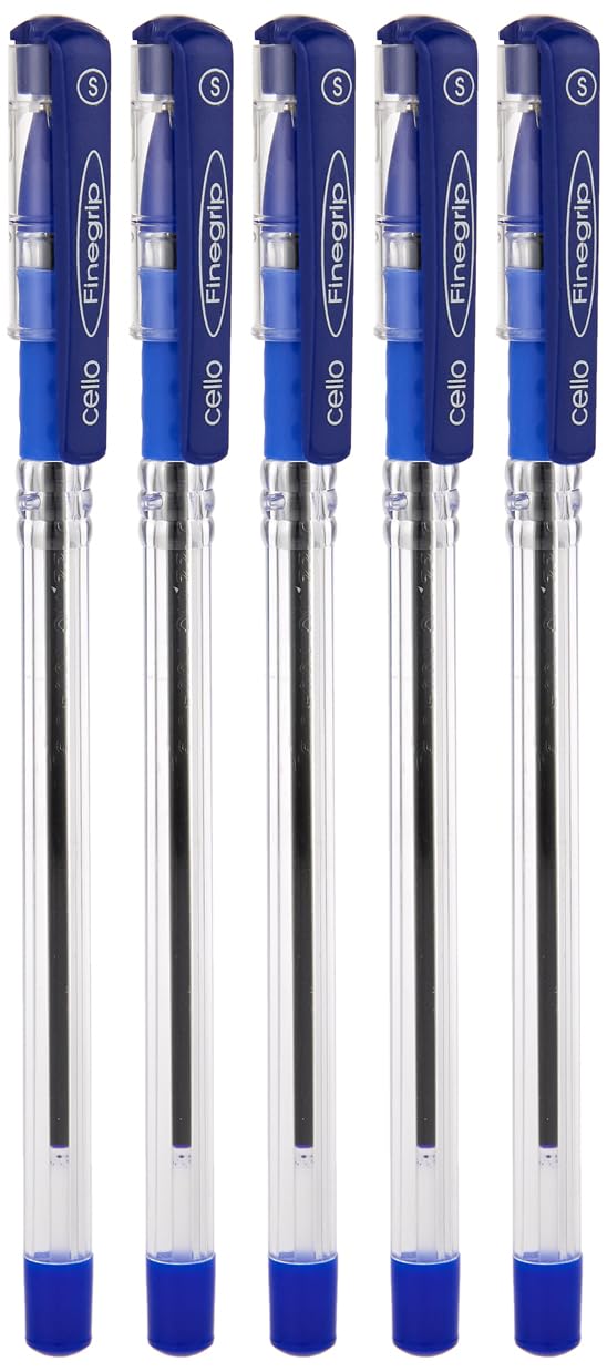 Cello Finegrip Ball Pen - Pack of 5 (Blue)