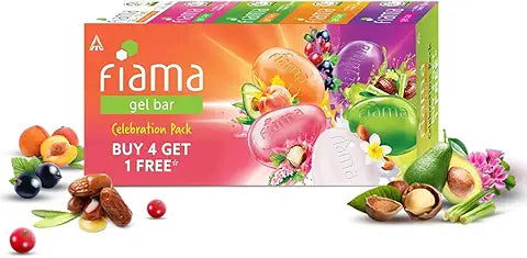 Fiama Gel Bar Celebration Pack with 5 unique Gel Bars,  (Buy 4 get 1 Free)