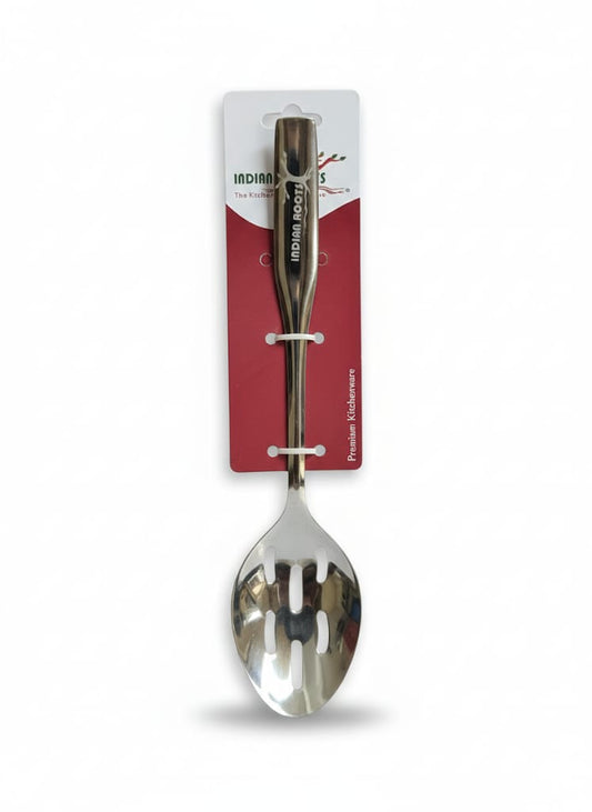 Indian Roots trendy S spoon oval Slotted| Ladle for Straining Pasta/Cooking/Frying, Metal Kitchen Utensils Pasta Spoon