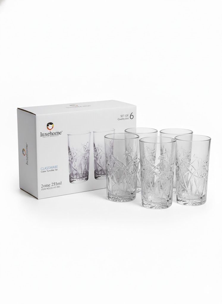 Glassware Water/Juice Glass - 6 Pieces, Transparent,255ml