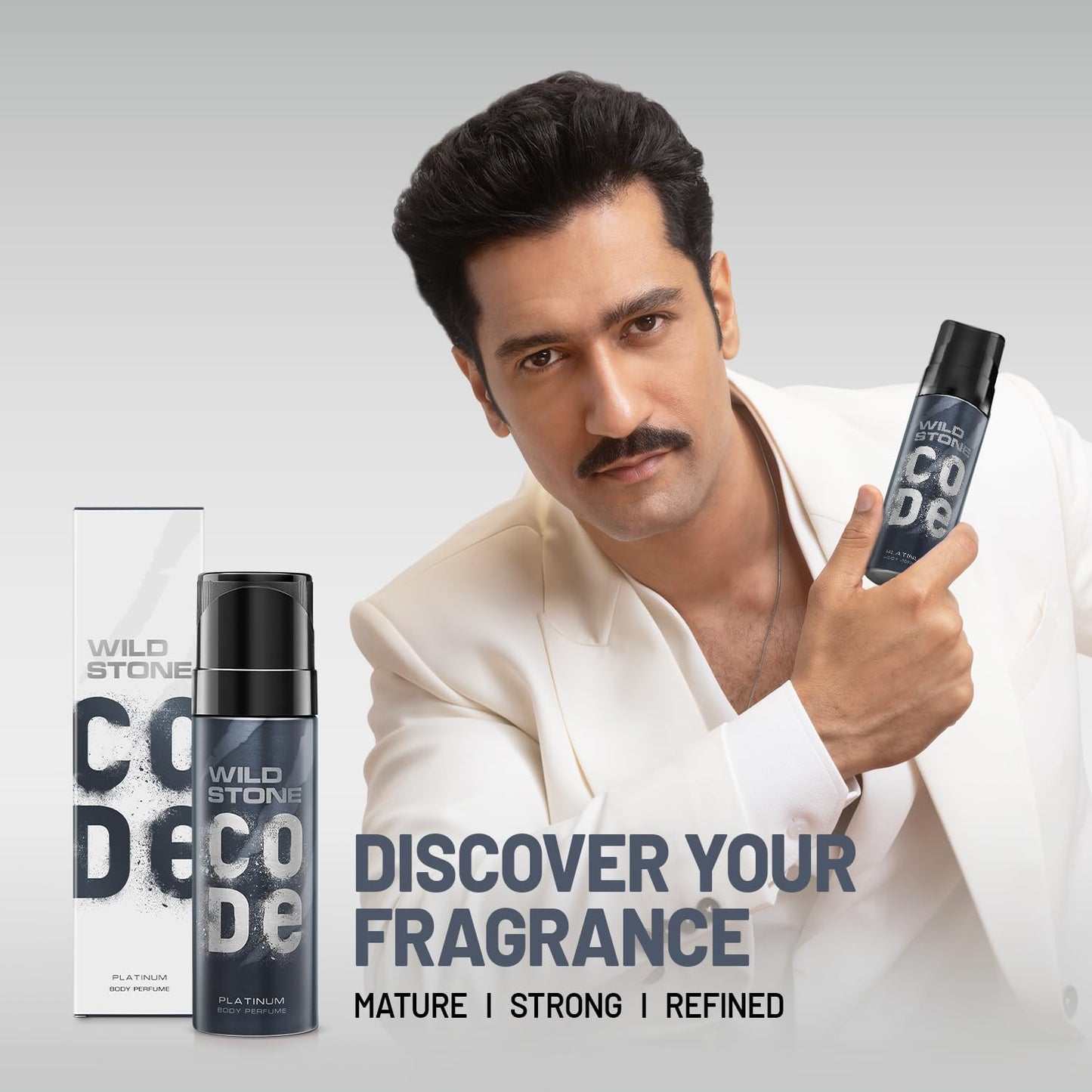 Wild Stone CODE Platinum Body Perfume for Men, 150ml/5.07OZ | No Gas Deodorant | Long Lasting Body Spray