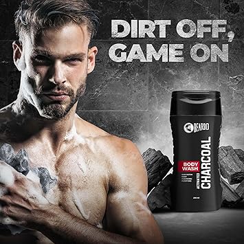 Beardo Activated Charcoal Bodywash | Deep Pore Cleaning | Removes Dirt & Impurities | Oil Control | Daily Use Body Wash