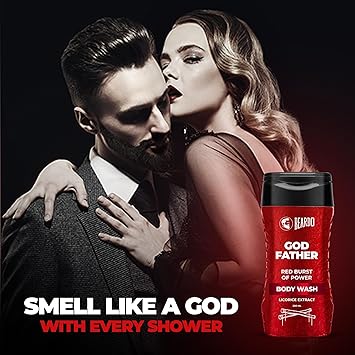 Beardo Godfather Body Wash for Men, 200ml | Powerful and Energising Bodywash for Men | Luxurious Lather and Refreshing Shower Gel | Goodness of Licorice Extract for Long Lasting Fragrance