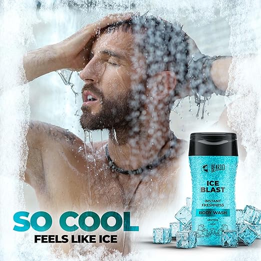 Beardo Ice Blast Body Wash For Men 200ml | Refreshing Menthol Cooling Instant Icy Cool Freshness Body Wash | Shower Gel For Summer Heat | For Skin Dryness