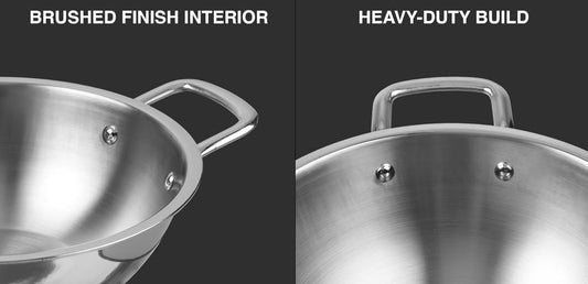 INDIAN ROOTS Premium kadahi HEAVY bottom induction compatible.