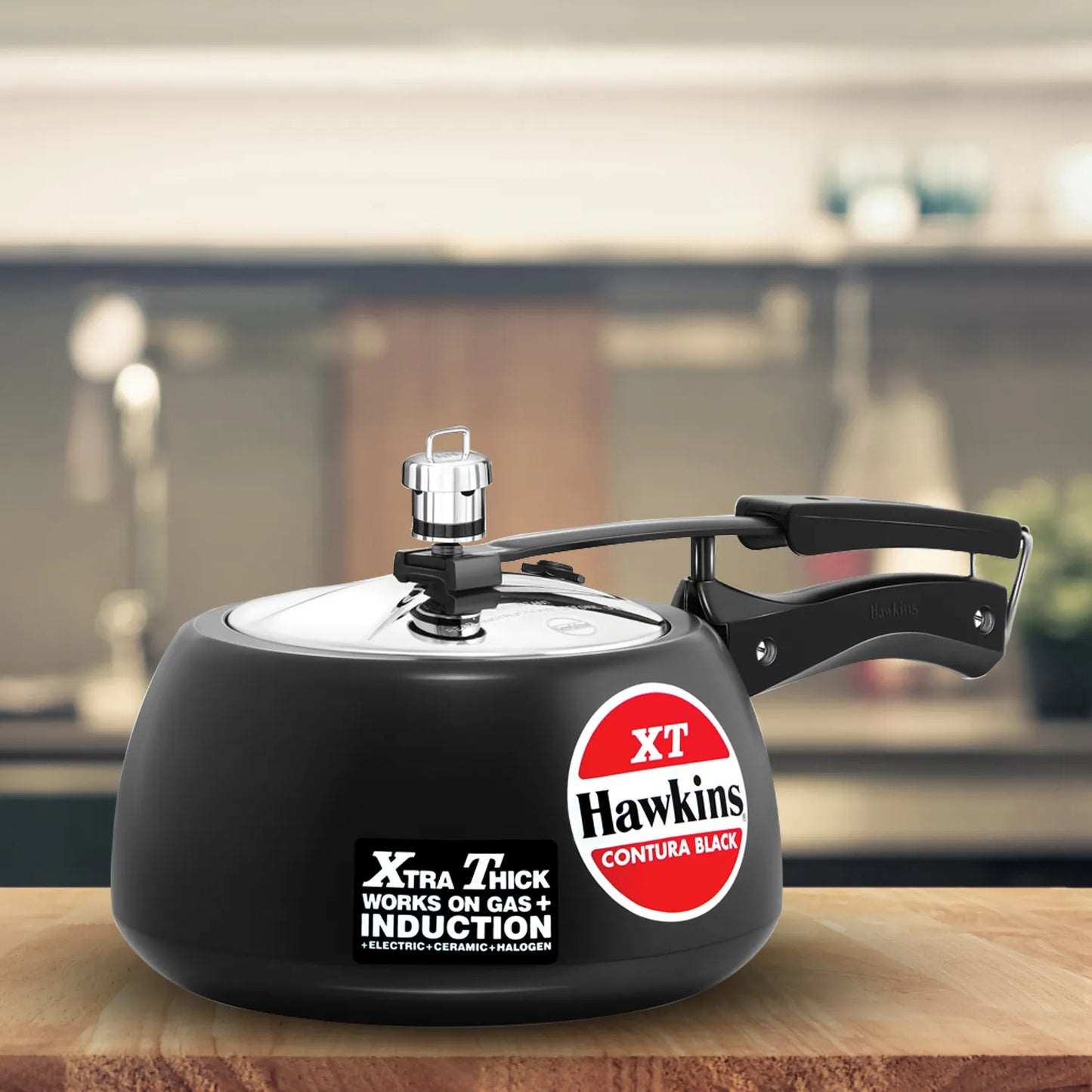 HAWKINS CONTURA BLACK XT INDUCTION COMPATIBLE PRESSURE COOKERS