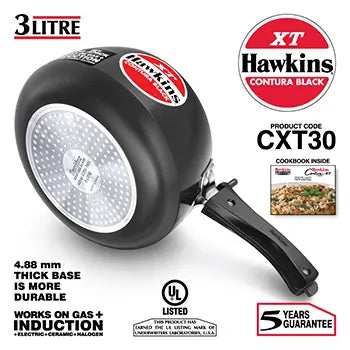 HAWKINS CONTURA BLACK XT INDUCTION COMPATIBLE PRESSURE COOKERS
