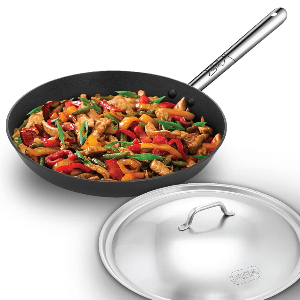 Hawkins Futura Frying Pan, Non Stick Fry Pan, Induction Fry Pan,  Black