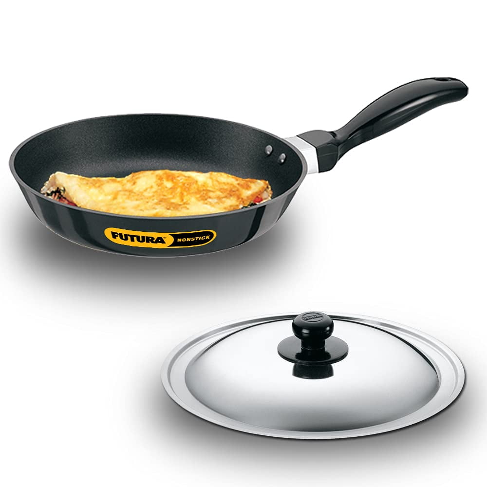 Hawkins Futura Frying Pan, Non Stick Fry Pan, Induction Fry Pan,  Black