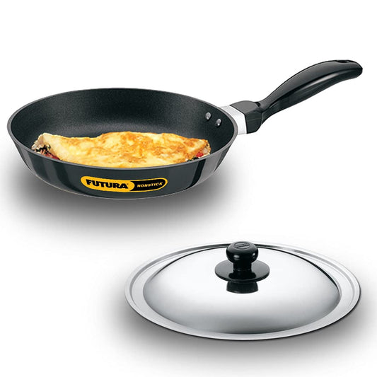 Hawkins Futura Frying Pan, Non Stick Fry Pan, Induction Fry Pan,  Black