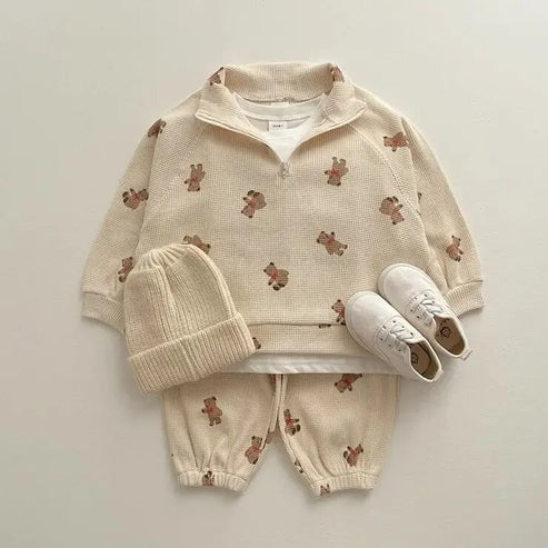 Mini bear waffle tracksuit