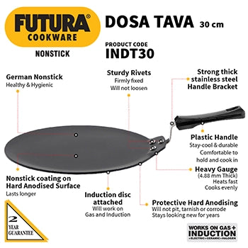 Futura Induction Compatible Nonstick Dosa Tava 30 cm (INDT30)