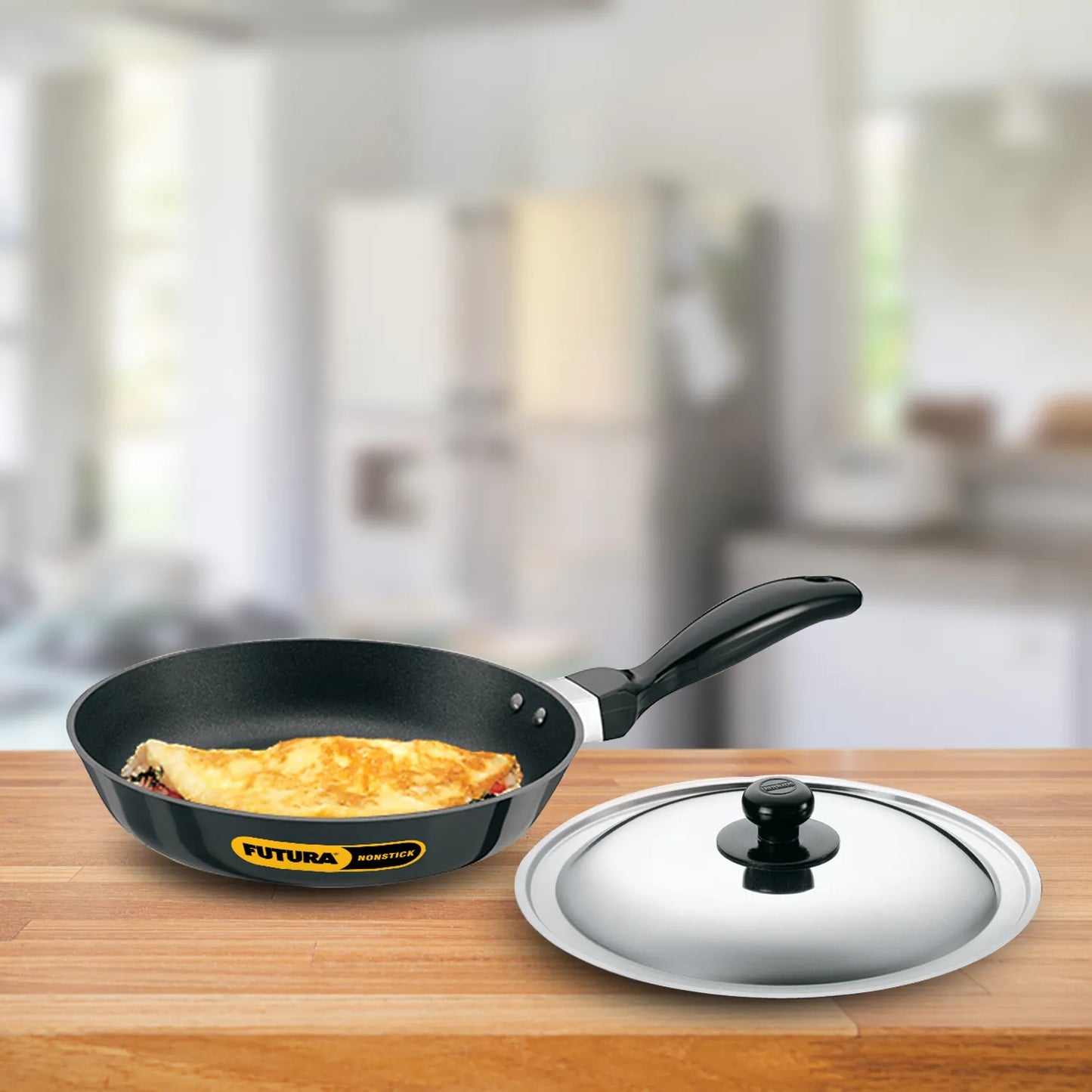 Futura Induction Compatible Nonstick Frying Pan with Stainless Steel Lid