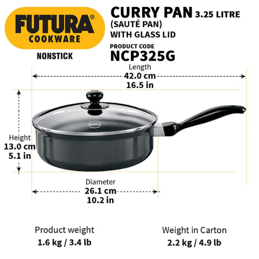 Futura Sauté Pans 3.25 Glass Lid.