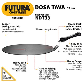 Nonstick Dosa Tava 33 cm (4.88 mm Thick) (NDT33)