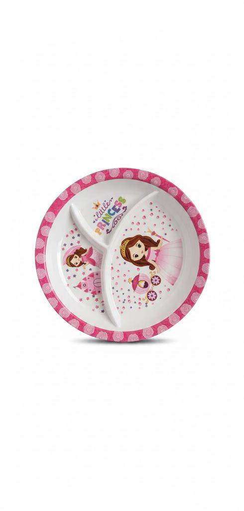 KIDS PLATE 3 SECTIONA ND 4 SECTION WITH CARTOON CHARACTERS.