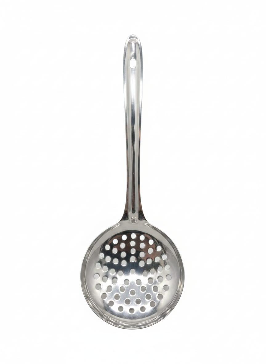 Stainless Steel Kitchen Strainer Skimmer Ladle for Straining Pasta/Cooking/Frying, Metal Kitchen Utensils Pasta Spoon