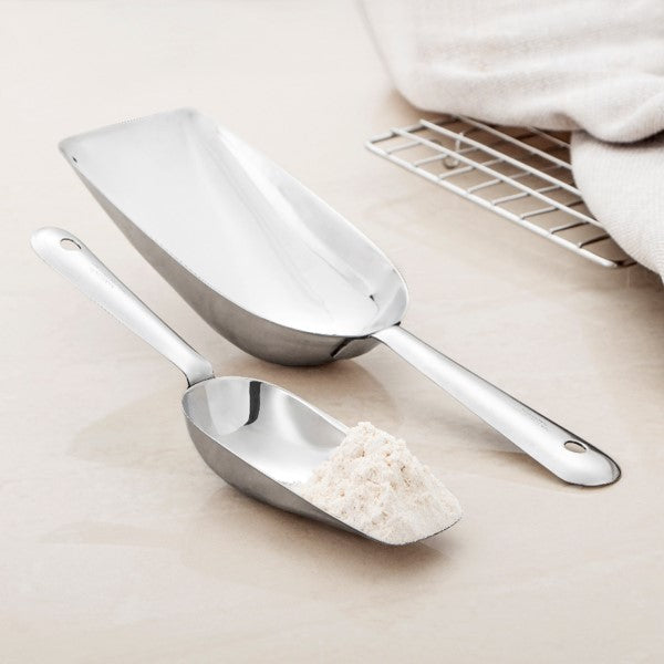 INDIAN ROOTS STAINLESS STEEL AATA SCOOPER